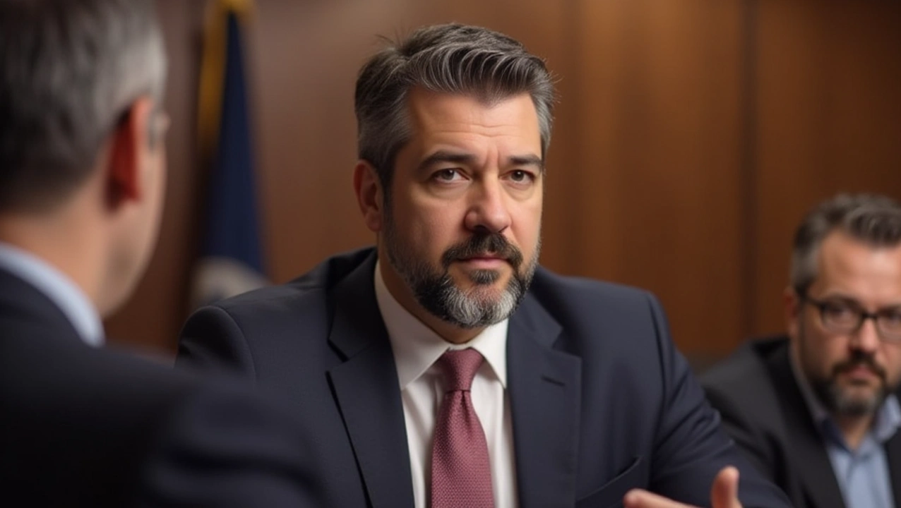 qlark speaking with lawyers in court